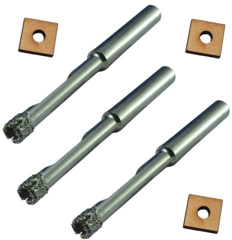 6mm Diamond Drill Bit 1/4 Inch 3 Pack for Porcelain Tile, Glass & Ceramic – Diamond Core Bit with Guide to Prevent Skidding, Precise Hole Saw for Marble, Granite, Stone, Mosaic and Tile Drilling