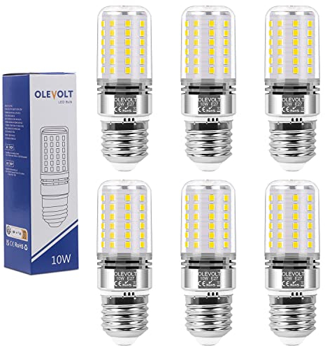 OLEVOLT E27 LED Glühbirne Neutralweiß 10W 4000K E27 LED Lampe 1200LM Ersatz für 80W Glühlampe LED Mais Birne Nicht Dimmbar Maiskolben Birnen E27 Edison-Schraube Kerze Leuchtmittel 6er-Pack