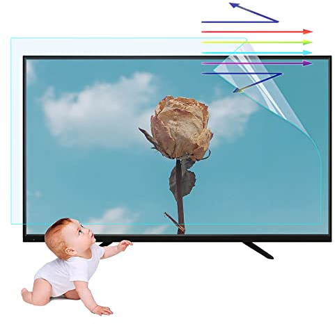 CUNIO 42-75 Zoll Blendschutzfolie Matter Anti-Strahlungs-TV-Film Blockiert schädliches blaues Licht TV-Bildschirmschutz, für LCD, Led, OLED und QLED 4k HD TV HD / 43in 942x529mm
