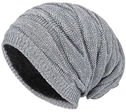 Hcimooy Slouchy Beanie für Herren Winter, gestrickte Slouchy Thick Skull Cap Übergroße Lange Slouch Beanie Cap