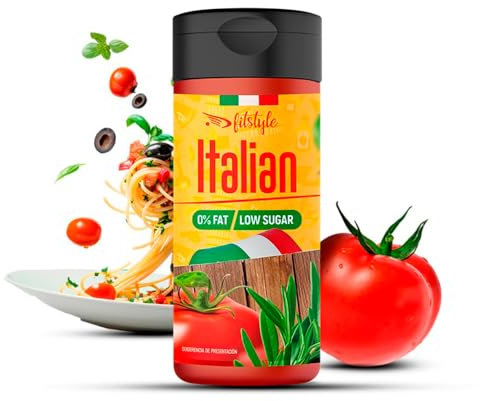 FITstyle Salsa Italiana Salsa 0% 280ml - Salsa baja en calorías sin Azúcar añadido - Salsa Salsa Zero - Salsas baja en calorías - Apto para dieta keto y sin gluten - Salsa Pasta