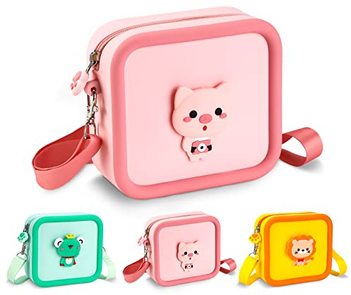 TOYOGO Kinderkameratasche, Kindertasche, tragbare Tasche für Kinder, Zubehör für Kinder-Digitalkamera, geeignet für Mädchen und Jungen ab 3, 4, 5, 6, 7 + Jahre alt (Rosa)