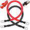 GTIWUNG 2 Stück Auto Batteriekabel Kupferkabel Kupfer Stromkabel mit Ringösen Autobatterie Kabel KFZ Kabel 12V mit Ringklemmen Kupferdraht, 4AWG 93cm Rot und Schwarz + 1 Paar Batterieschalter