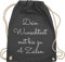 Turnbeutel Rucksack - Aufdruck selbst gestalten - Wunschtext I Geschenk personalisiert - Unisize - Dunkelgrau - stoffbeutel kindergarten beutel wechselkleidung personalisierte bedrucken sportbeutel