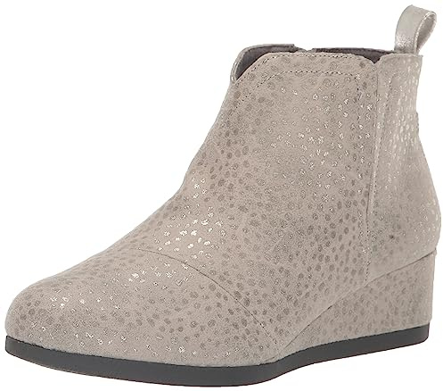 TOMS Youth Girl's Clare Boot, Drizzle Grey Foil Dot Microfiber, 4 UK