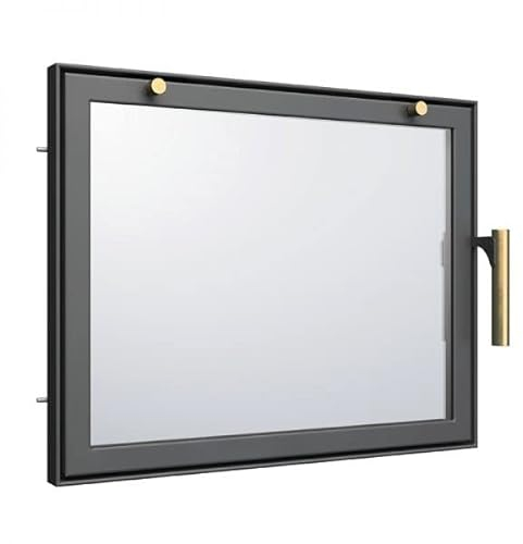 Genérico - Puerta de chimenea 70 x 50 cm con cristal. Sentido de apertura: izquierda. Estilo: Modern. Material: Vidrio