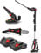 Outil de jardin multifonctions 3en1 sans fil 20V livré avec 2 batteries - Elem Garden