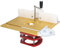 Router Lift with Top Plate, Router Lift Systems for 2-4/7 Diameter Motors, 7-7/8 x 9-7/16 Plate, Trim Router Table with Insert Plate Kit for Woodworking Slotting Chamfering (Gold)