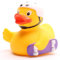 Badeente Skateboarder I Quietscheentchen I L: 8 cm I inkl. Badeenten-Schlüsselanhänger