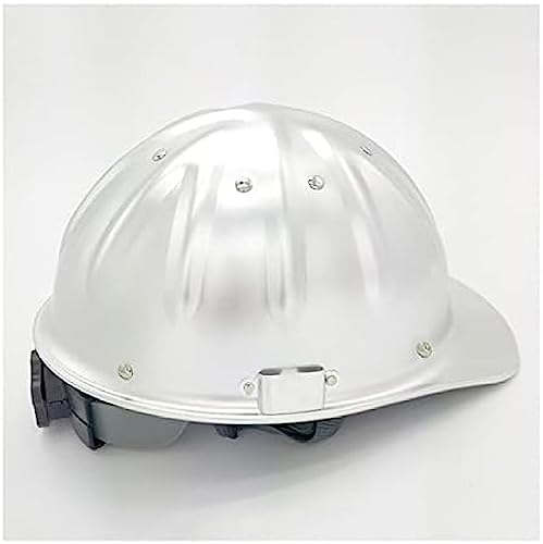 Schutzhelme Aus Aluminiumlegierung, Baustellentechnik, Bauhelme, Obere Verstärkung Zur Vermeidung Von Durchstichen, Obere Verstärkung, Kreuz + V-Design, Aluminiumfarbe,1 STÜCK,YUYANAIAI