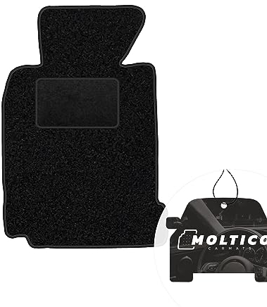 moto-MOLTICO Fahrer Fußmatte Auto Velours Fahrerseite Autoteppiche Schwarz Fahrermatte 1-teilig passend für BMW 5er E60 E61 2003-2010