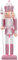 BESPORTBLE Pink Glitter Nutcracker Christmas Soldier Figurine - Wooden Xmas Fireplace Home Office Decor, 12.09in