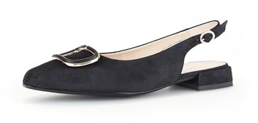 Gabor Damen Slingpumps, Frauen Absatzschuhe,Moderate Mehrweite (G),Slingback,Trachtenschuhe,festlich,Dirndl,schwarz (Uni+Gold),37 EU / 4 UK