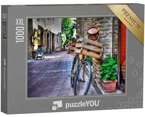 Puzzle 1000 Teile XXL „altes Fahrrad in San Gimignano, Italien“ – aus der Puzzle-Kollektion Italien