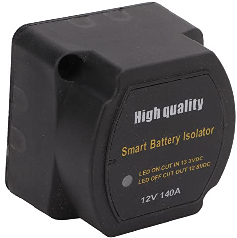 Relais Sensible À la Tension, Kit D'Isolateur de Batterie Double VSR 12 V 140 A, Isolateur de Batterie Intelligent IP65, Interrupteur de Déconnexion Automatique de Batterie pour Voiture, Yacht, Campin