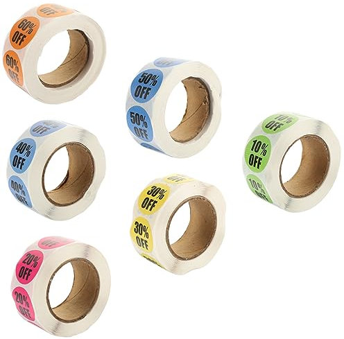 Shop Stickers 6 Rolls Stickers Tags Supermarket Signs Items Garage Sale Circle Yard Sale Paper Commodity The Circle