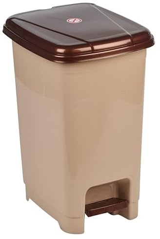 URBNLIVING 8L or 40L or 15L Slim Recycling Kitchen Step On Pedal Bin With Inner Insert Liner Pocket and Lid for Home and Office (15L Cappuccino)