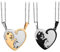 Lot de 2 Paires de Colliers pour Couple - Commémoratifs d'Amitié, d'Amour, Assortis, Bff - pour Anniversaires, Danses, Dîners - Laiton