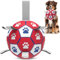 HETOO Dog Soccer Ball, Interactive Dog Toys for Doggies, Durable Dog Balls for Small & Medium Dogs Red White (8 inch)