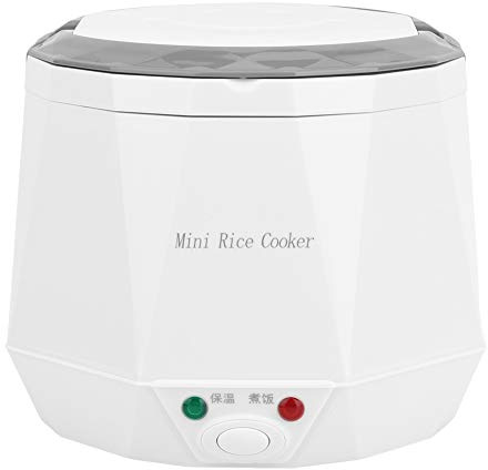 Mini Olla Arrocera Eléctrica Portátil de 1,6 L, Herramienta para Cocinar Arroz, Adecuada para Uso en Automóviles de 12V, Color Blanco