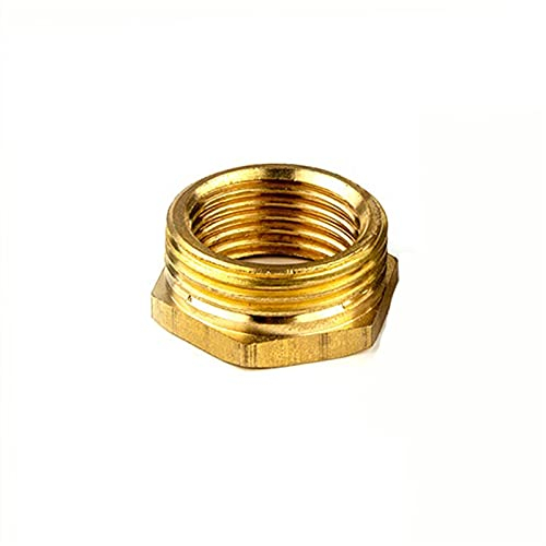 Xuhu-Brass Hose Fitting Brass Hose Fitting Hex Reducer Bushing M/F 1/8 1/4 3/8 1/2 3/4 1 BSP Male to Female Change Coupler Connector Adapter, Sturdy Material (Color : 03 04)