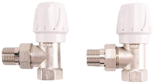 PRATYAHARA Thermostatic Radiator Valve 2 Pieces 15 mm x 1/2 Thermostat TRV Thermostatic Radiator Valve for Home Office