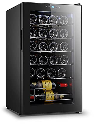 Cantinetta per Vino Doppia Zona Cantinetta per Vino da 24 Bottiglie da Incasso o Indipendente con Look alla Moda Sistema di Raffreddamento rapido e Silenzioso Vetro temperato a Doppio Strato