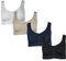 4er Pack Damen Komfort BH mit Reißverschluss Bustier Top Shirt BH; Farbe: Schwarz; Größe: XL
