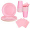 60Pcs Pink Party Tableware Set,Pink Paper Plates Cups and Napkins,Party Supplies for Wedding,Picnic,BBQ,Restaurant and Party Supplies Table Decorations (Pink)