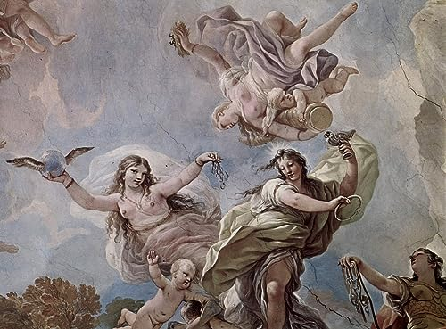 MNMSBFXQ Reproduktion Leinwanddruck und Poster Wand-Kunst Bild Fresken in der Galerie des Palazzo Medici Riccardi in Florenz von berühmten Künstlern Leinwand Wandkunst für Wohnkultur 60x90cm
