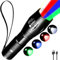 POCKETMAN LED-Taschenlampe, wiederaufladbar, ultrahell, mit 4 Beleuchtungsmodi und variablem Zoom, wasserdicht, mehrfarbig, Angeln, Camping, Wandern