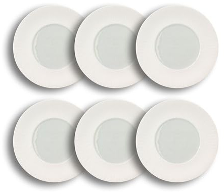 OGO LIVING - Set mit 6 flachen Tellern Urus, 31 cm, Porzellan, Blau und Weiß - 2614720