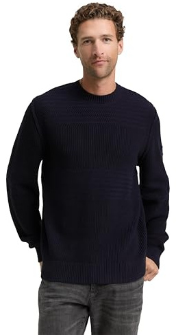 TOM TAILOR Herren Strickpullover im Strukturmix