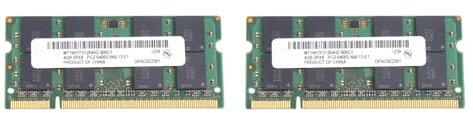 SAROAD Lot de 2 barrettes mémoire RAM MT DDR2 4 Go 800 MHz PC2 6400S 16 puces 2RX8 1,8 V 200 broches SODIMM pour ordinateur portable