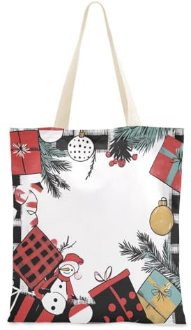 WDdZzyy Einkaufstasche aus Segeltuch mit Aufschrift Merry Christmas, roter Nussknacker-Baum, für Lebensmittel, individuelle Geschenke, Leinen-Tragetasche, Merry Christmas Box Roter Nussknacker-Baum,