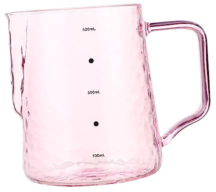 Holibanna Lechera De Vidrio De Borosilicato 500ml Cafetera Graduada Uso Múltiple