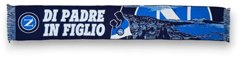 3R Sport SSC Napoli Jacquard-Schal, offizielles Produkt, 100% Acryl, Hellblau, Weiß, Blau