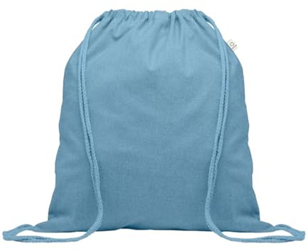 MidOcean Cabetri Colour Recycled Cotton Drawstring Bag (One Size) (Petrol)