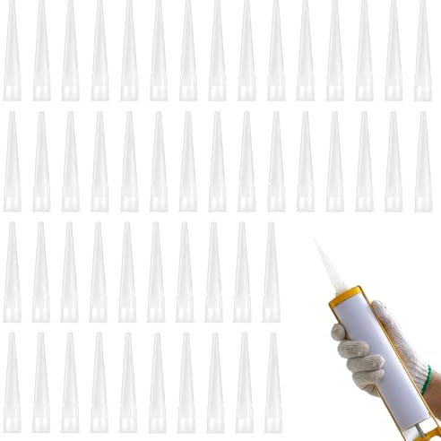 50 Stück Kartuschenspitzen,Kartuschenspitzen Silikon Spitzen,Silikontüllen Ersatzspitzen, Weiß Tülle Silikonkartuschen,Transparent Silikonspitzen,Für Klebedichtmittel Und Kartuschenpistole