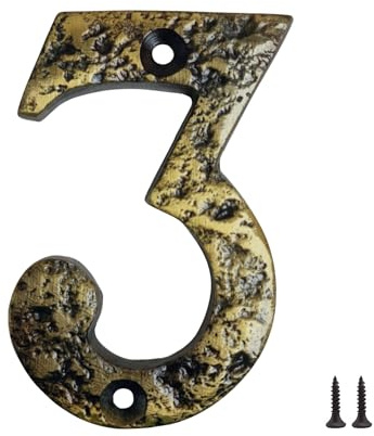 Numero Civico Esterno in Metallo con Viti – Numeri Civici da Esterno Resistenti, Targhetta per Casa e Portone, Numeri Civici Esterni Design Vintage 3