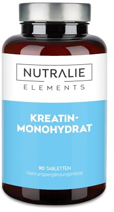 Kreatinmonohydrat 6000 mg - Sportler - für Männer + Frauen Kreatinmonohydrat - Nahrungsergänzungsmittel - 90 Tabletten Kreatinmonohydrat Nutralie