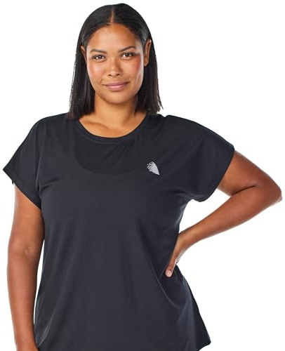 Zizzi Active By Zizzi Damen Plus Size T-Shirt - Sport Shirt Damen große Größen mit Rundhals, Kurzarm, Lockerem Sitz, Schnelltrocknend und Stretch für Training und Alltag