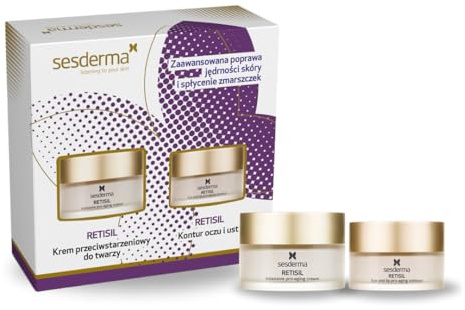 Sesderma RETISIL Geschenkset - Anti-Aging Gesichtscreme 50 ml + Augen- & Lippenkontur 30 ml - Mit Retinoid HPR, Hyaluronsäure & Wachstumsfaktoren - Regenerierende Pflege gegen Falten