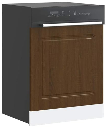 QJBSAVVA Geschirrspülerblende Kalmar 60×1,5×67 cm Braun Eiche, Holzwerkstoff, Küchenschrank-Front für Spülmaschine