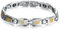 JewelryWe Magnetarmband Damen Edelstahl Armband: Magnet Armbänder mit Gravur Mantra Om Mani Padme Hum Rechteck I Link Armkette Partnerarmband Armreif Damenarmband Silber
