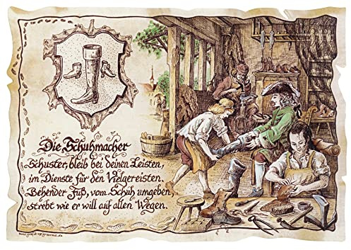 Die Staffelei Geschenk Schuhmacher/Witziges Gedicht mit liebevoller Zeichnung auf hochwertigem Papier/besondere Geschenkidee für den Schuhmacher