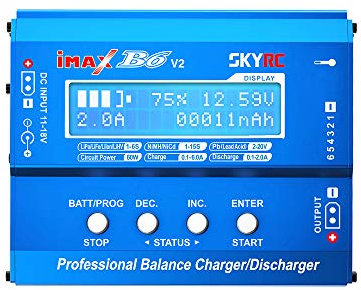 Tenlacum iMAX B6 V2 60W 6A Multi-functional Balance Charger/Discharger for LiPo Lilon LiFe LiHV NiCd NiMh Pb Compatible with DJI Mavic Inspire Intelligent Battery