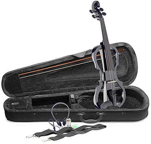 Stagg EVN X-4/4 BK Elektrische Violine, volle Größe, Schwarz