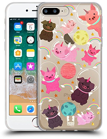 Head Case Designs Pig Space Unicorns Gel Case [Military Grade Protection] Compatible with Apple iPhone 7 Plus/iPhone 8 Plus and Compatible with MagSafe