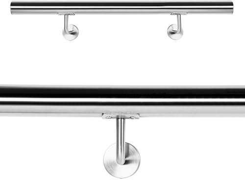 Handlaufset Wandhalter Handlauf 120cm Halter Treppe Haltegriff Edelstahl V2A